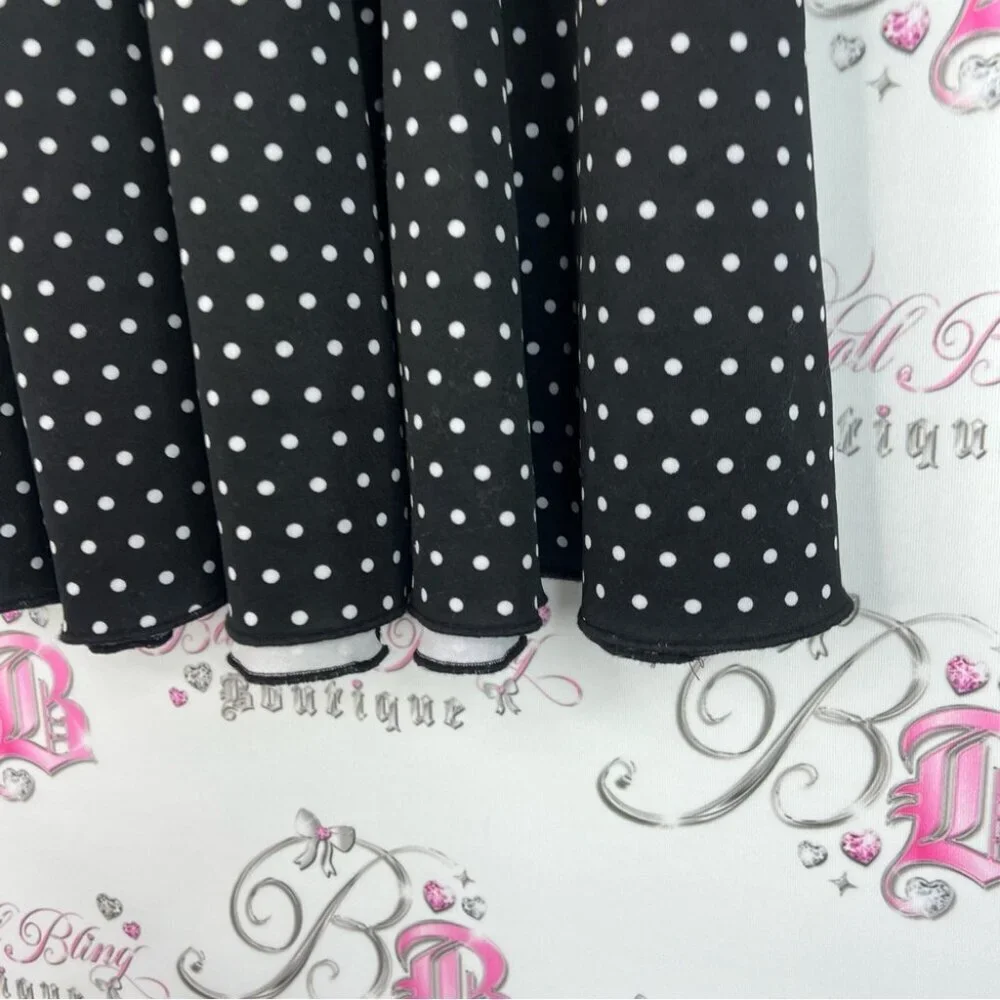 Ricki's skirt dotted flowy Black and White Polka Dot A-Line Skirt